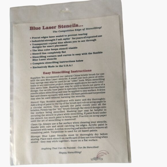 American Traditional Blue Laser Stencil Victorian Angel Donna Hrkman BL 455 - Picture 2 of 4